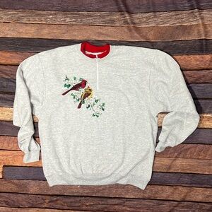VTG Early 2000s Bird Animal Print Y2K Jumper Pullover Sweatshirt